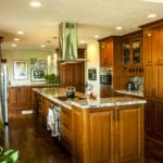 Kitchen with wood cabinets and granite countertop