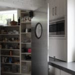 butlers pantry with silver door.