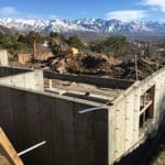 foundation walls and salt lake valley view of new home build