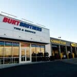 view of the burt brothers tire store up close